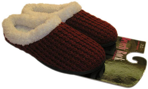 Ladies Slippers Fleece Trim Sweater Clogs Case Pack 36