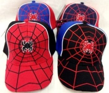 Kids Spider Baseball Hats Adjustable Case Pack 24