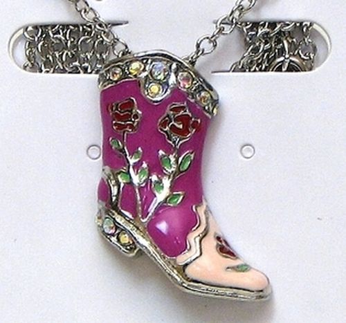 Pink Boot Necklace