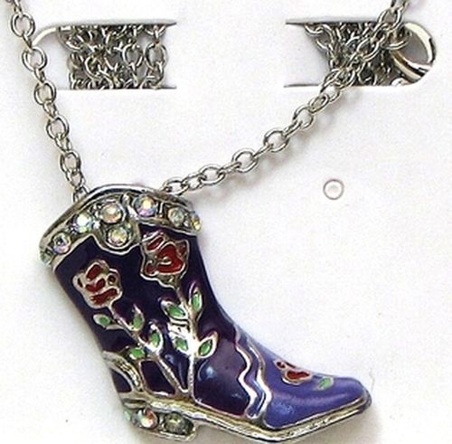 Purple Boot Necklace