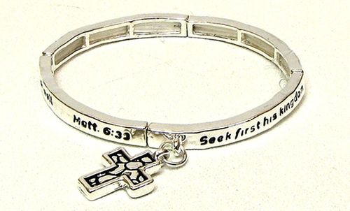 Stackable Stretch Bangle Cross Charm