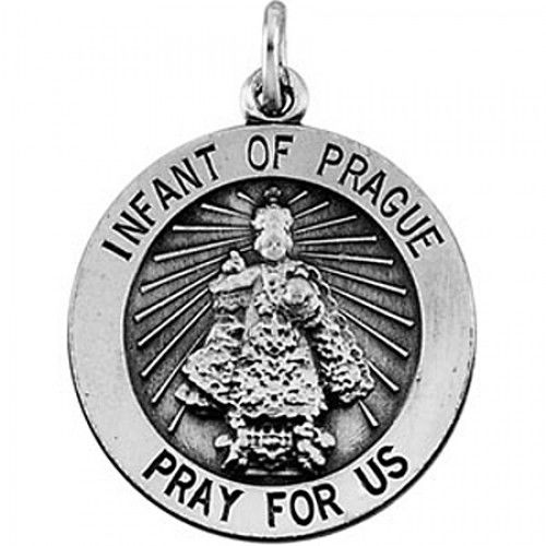 New Sterling Silver Infant of Prague Pendant - 22mm