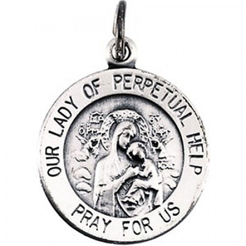 Unisex Perpetual Help Pendant Medal Sterling Silver