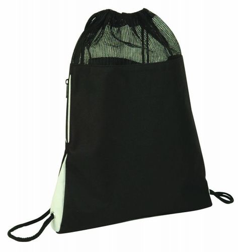 Poly Drawstring With Drawstring Closure- Black Case Pack 48