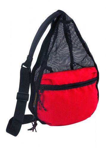 Large Zippered Mesh One Strap Backpack - Red Case Pack 48