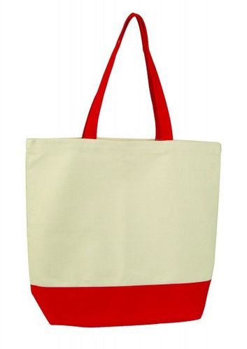 12 oz Cotton Standard Canvas Shopping Tote - Red Case Pack 48