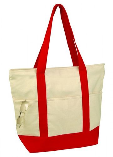 12 oz Cotton Deluxe Zipper Canvas Shopping Tote Ba Case Pack 36