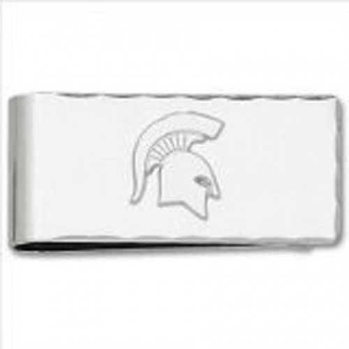 Sterling Silver Michigan State Spartan Head Money Clip