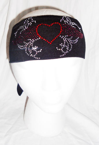 Heart with Wings Rhinestone Head Wrap