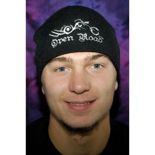 Black/White 8'' Embroidered Beanie