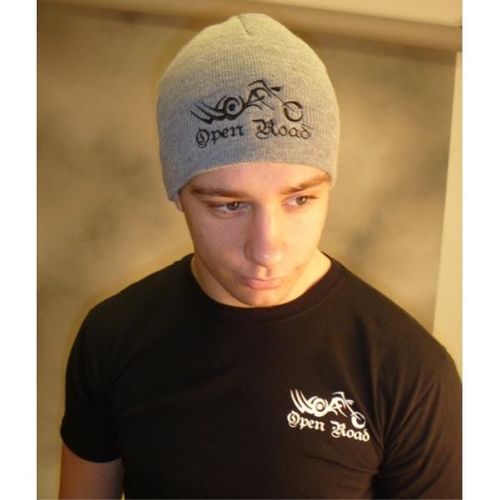 Grey/Black OR 8'' Embroidered Beanie