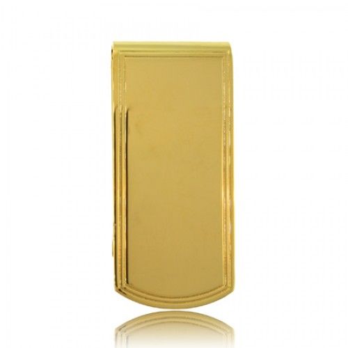 Engravable Money Clip Electroplated Gold Gents Bar