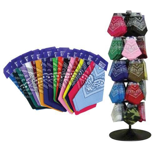 360Pc Bandanna Display 15 Solid Colors Case Pack 360