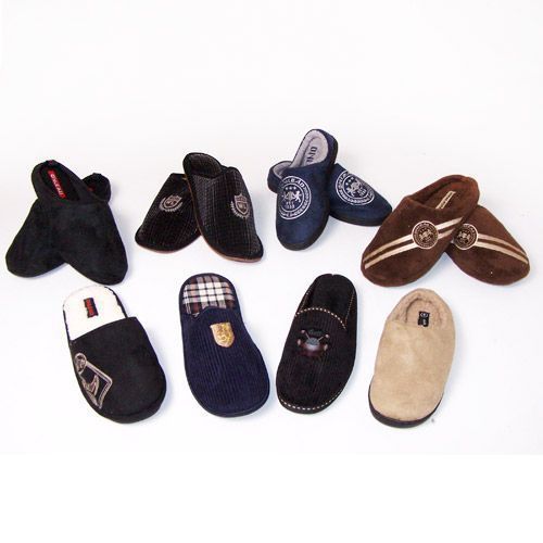 Mens Fleece Slippers Assorted Case Pack 24