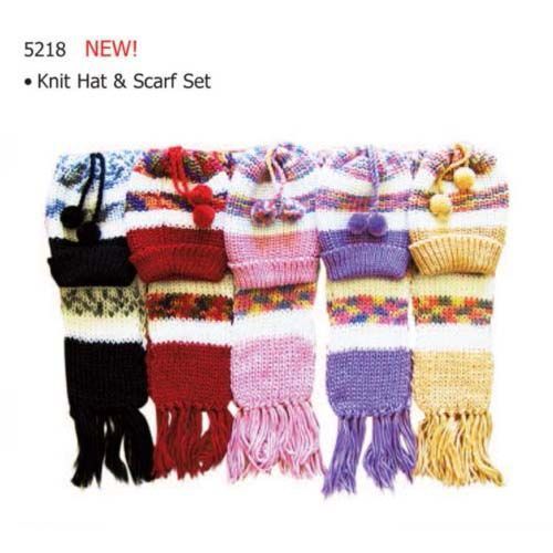 2 Pc Ladies Knit Beanie Hat-Scarf Set Case Pack 24