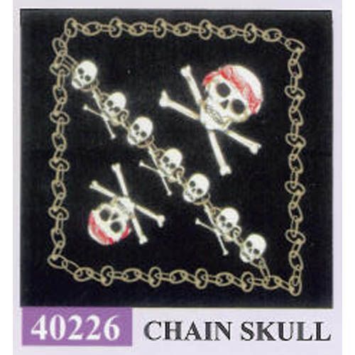 Chain & Skull Bandanna 22 X 22 Inch Case Pack 36