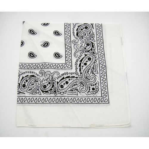 White Bandanna 22 X 22 Inch Case Pack 36