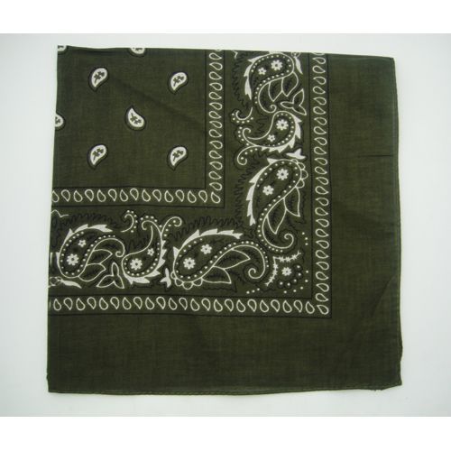 Olive Green Bandanna 22 X 22 Inch Case Pack 36