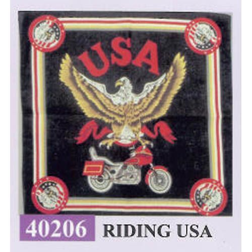 Riding Usa Bandanna 22 X 22 Inch Case Pack 36