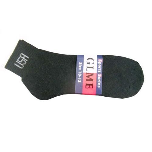 Quarter Socks-All Black w/ USA Logo -L Case Pack 120