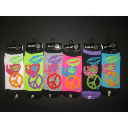 Ladies Large Icon No Show Socks - With Lurex Case Pack 120