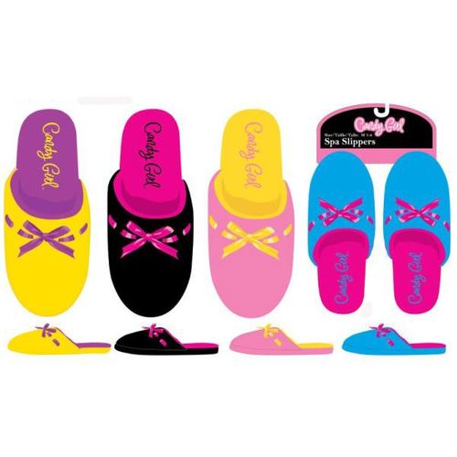 Junior Neon Velour Satin Bow Slippers Case Pack 48