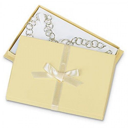 Beige Necklace Jewerly Box - with Bow