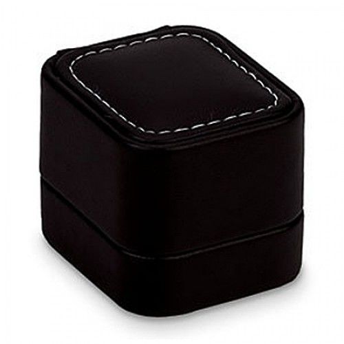 Single Ring Jewelry Box - Black Leatherette