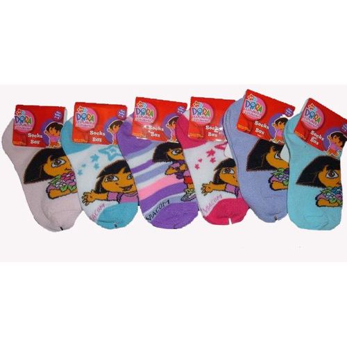 Dora Girls Low Cut Socks Size 4-6 Case Pack 120