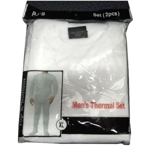 PJ Mens Thermal Top and Bottom Set - White 2X Case Pack 36