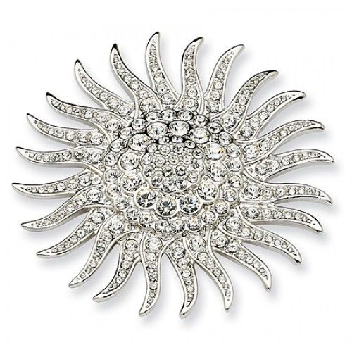 Ladies Platinum Plating Jackie Kennedy Sunburst Pin -70 X 70mm