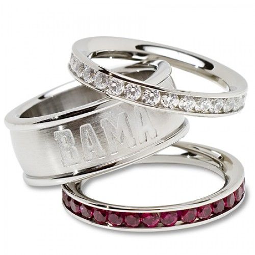 University of Alabama Cubic Zirconia Stacked Ring Set