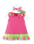 Little Sprout Baby Girls Pink Ribbon Tab Dress