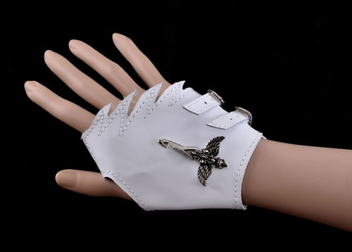 Embedded Cross Gloves Leather Punkrock Clothes Fashion Punk Apparel Rocker