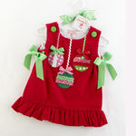 Red Corduroy Jumper with Ornaments