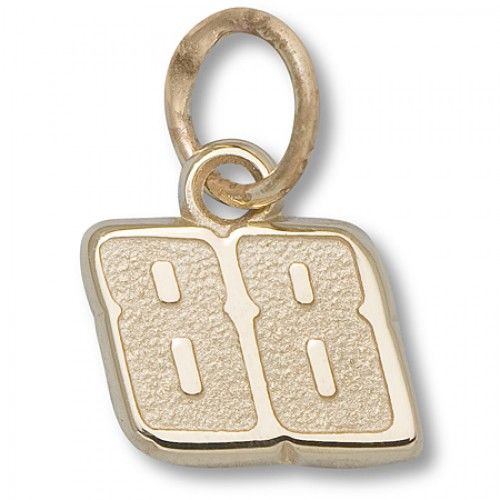 Number 88 Charm - Nascar - Racing in 14kt Yellow Gold - Fine - Unisex Adult