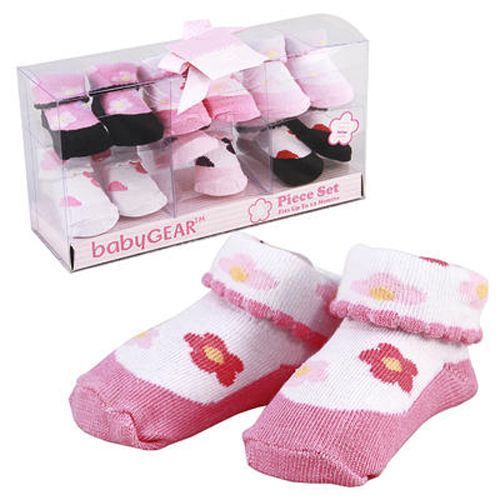 Baby Socks 6 Pair Pint Assorted Print Case Pack 24