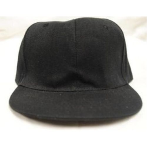 Black Fitted Flat Bill Hats Various Sizes Case Pack 24