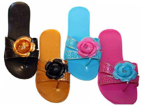 Ladies Jelly Sandal With Flower Case Pack 36