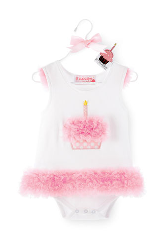 Mud Pie Baby Girls Little Cupcake All-in-one Onesie Dress