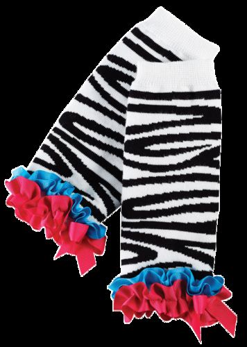 Mud Pie Baby Girl Leg Warmers, Zebra Print (0-12 Months)