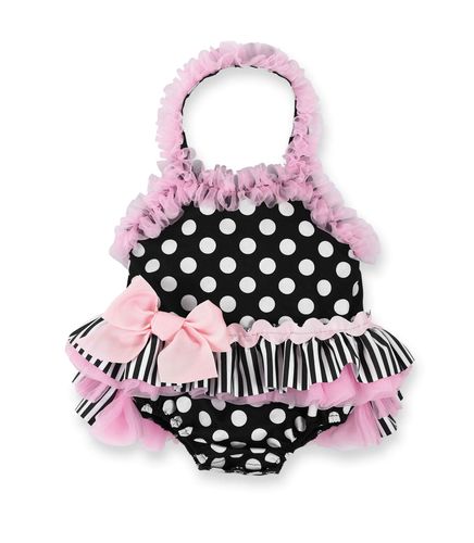 Mud Pie Baby Girls Polka Dot One Piece Bathing Suit