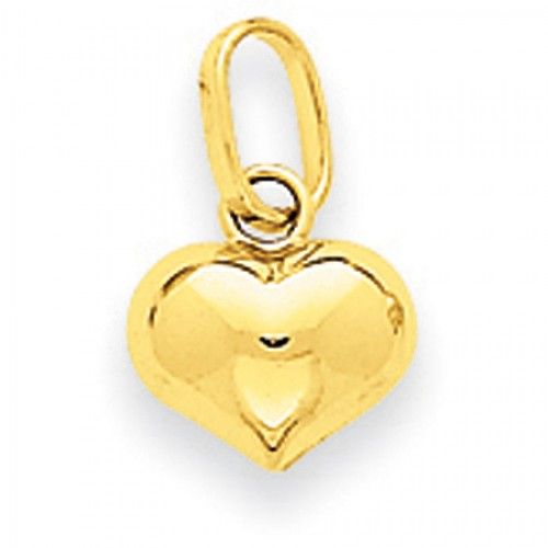 Heart Charm in 14kt Yellow Gold - Mirror Finish - Pretty - Women