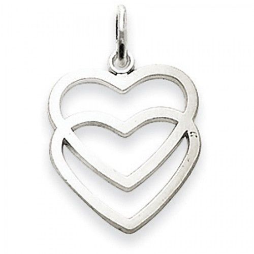 Heart Charm in White Gold - 14kt - Mirror Polish - Stylish - Women