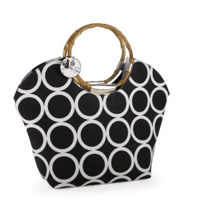 Mud Pie Ladies Tote Purse with Bamboo Handles