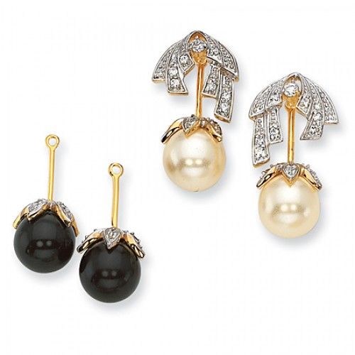 Simulated Pearl Drop Jackie Kennedy Earring Set