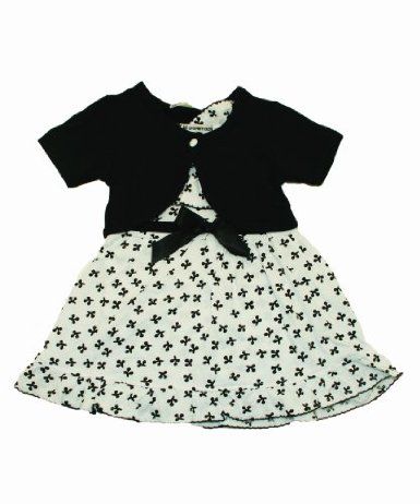 Spunky Kids Black/White Baby and Toddler Girls Dress with Jacket