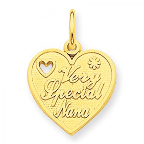 Very Special Nana Heart Charm in Yellow Gold - 14kt - Radiant - Women