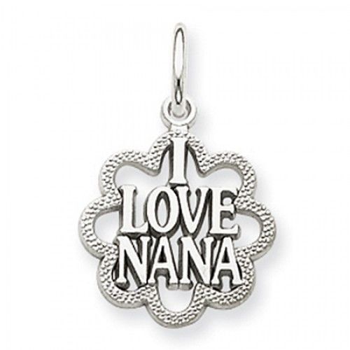 I Love Nana Charm in 14kt White Gold - Mirror Polish - Alluring - Women