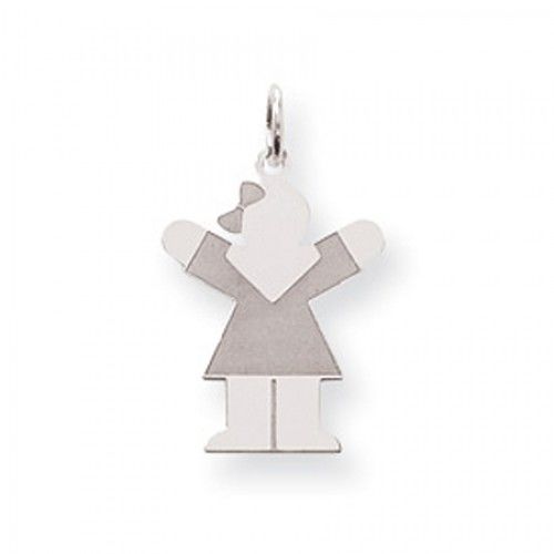 Dressed Girl Charm in Sterling Silver - Mirror Polish - Gorgeous - Women